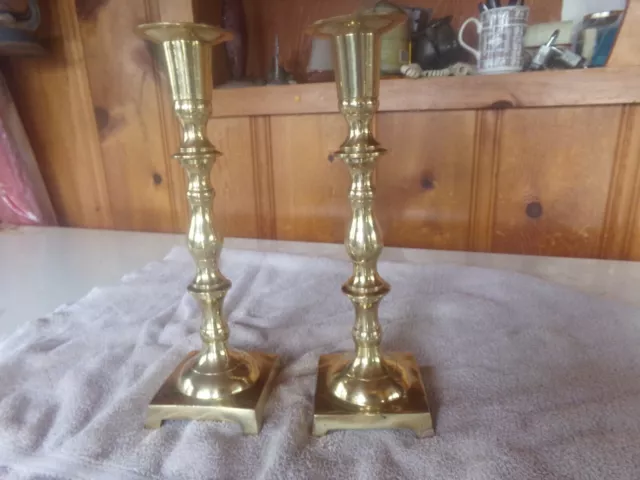 Pair Brass Candlesticks 12"