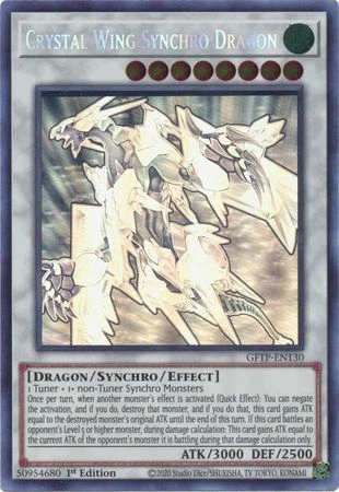 Crystal Wing Synchro Dragon - GFTP-EN130 - Ghost Rare 1st Edition Played