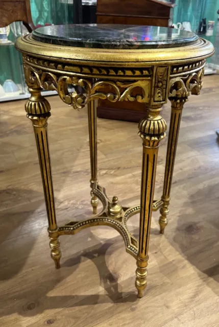 French Style Giltwood Marble Occasional Table