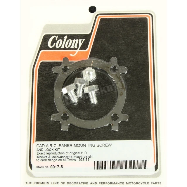 Colony Cadmium Plated Air Cleaner Mounting Screw and Lock Kit - 9017-5
