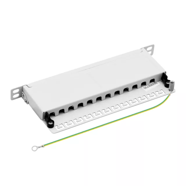 10" Patchpanel Cat.6A 500 MHz 12 ports 0,5 U RJ45 blindé gris 10 Go ProfiPatch 2