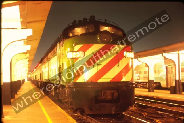 Original Slide Burlington Northern BN 9923 EMD E9AM Aurora ILL 11-30-73