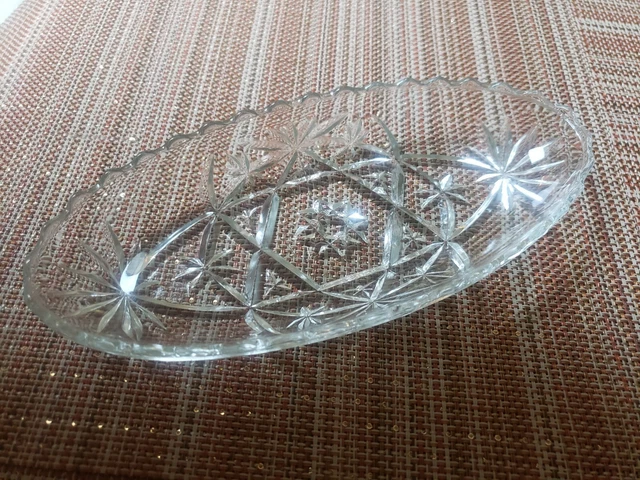 Vintage American Brilliant Period Cut Glass Cristal Fruit Bowl