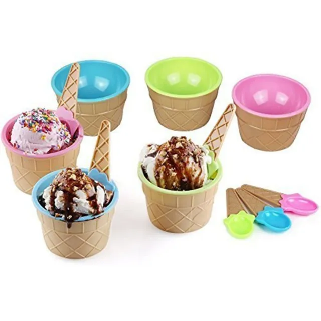 Colorful Birthday Gift Ice Cream Bowl Spoon Set for Festive Party Kids