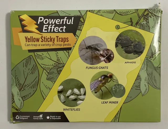 Powerful Effect, Yellow Sticky Traps, 30 Pack 6" x 8"