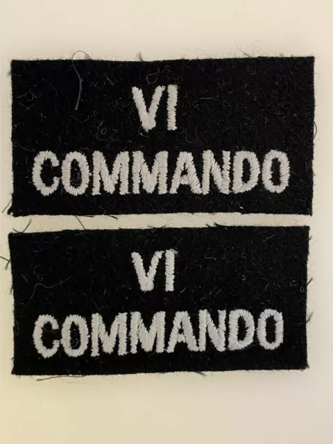 WWII British Army VI Commando Forces cloth sleeve patches Embroidered badge PAIR