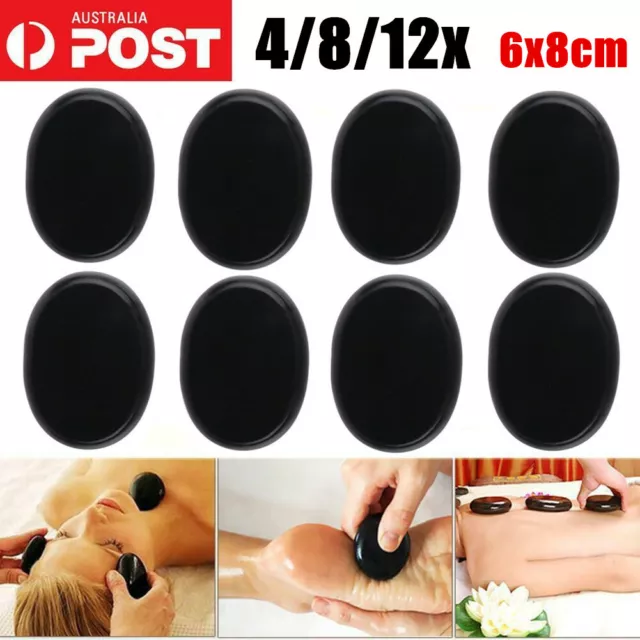 6x8cm Hot Massage Stone Basalt Stones Kit Set Rock SPA Oiled Massager AU 4/8/12X