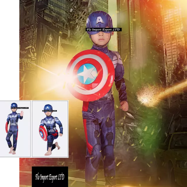 CAPITAN AMERICA VESTITO Costume Carnevale Bambino Boy Cosplay Costumes SUP005 EUR 59 90 PicClick IT
