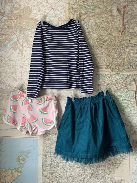 M&S Marks & Spencers Girls Bundle X 3 Items  Age 6-7 Top, Shorts, Cord Skirt