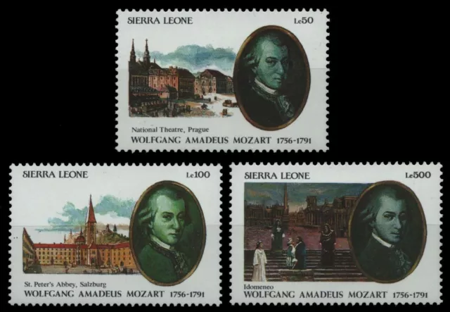 Sierra Leone 1991 - Mi-Nr. 1729-1731 ** - MNH - Wolfgang Amadeus MozartMozart