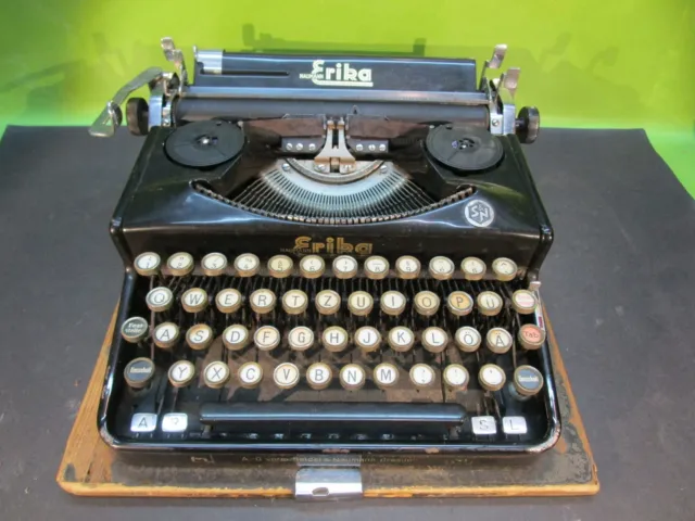 alte Reise Schreibmaschine ERIKA Modell M - SEIDEL & NAUMANN um 1936 mit Koffer