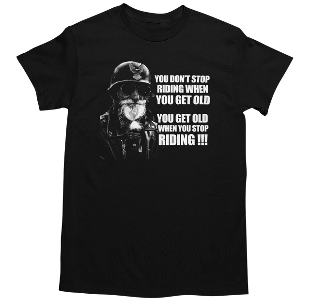 Old Biker T-Shirt Men Adults Motorbike Biker Cafe Racer Custom Present Gift Top