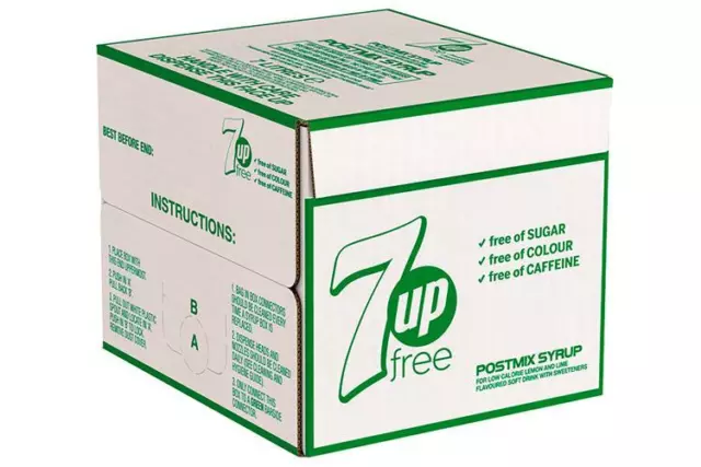 7ltr 7up Free Bag In Box (Post Mix) - Minimum 2 months date!