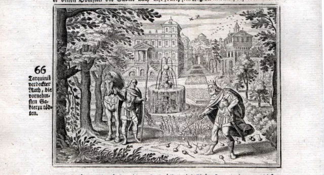 1700 Tarquinius Mord Murder Gabier Antique Antiquity Copperplate Merian