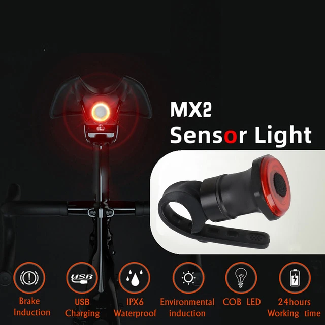 Intelligent Induction Brake Light Bike Lamp Usb Charging Bicycle LED Tail Light