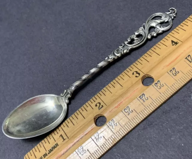 830 Silver Norway DEMITASSE SPOON Dobbel Rokokko Pattern B Lohne Bergen Vintage