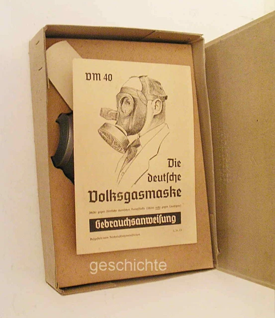 Die deutsche Volksgasmaske, neuwertig, im Original-Karton, um 1939 !!!