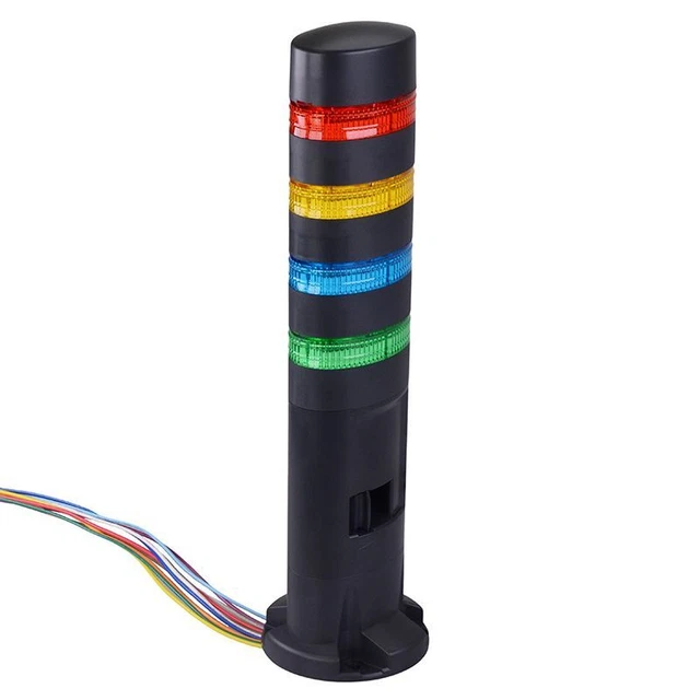 Lampe Tour Signalisation LED 24V DC Rouge & Vert – Avertisseur Industriel Fixe – Idéale Machine & Atelier