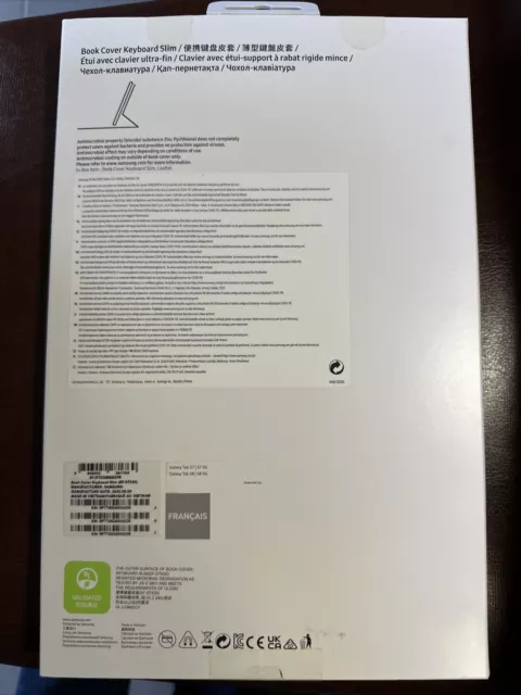 Clavier Samsung Book Cover Keyboard AZERTY  FR Slim Galaxy Tab S7 +S8 +G5 NEUF 2