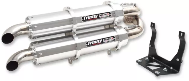 Stage 5 Slip On Exhaust - Dual Brushed Mufflers Trinity Racing TR-4160S