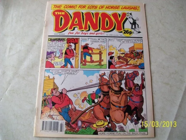 THE DANDY COMIC No. 2589 JULY 6TH 1991 D.C.THOMSON & CO