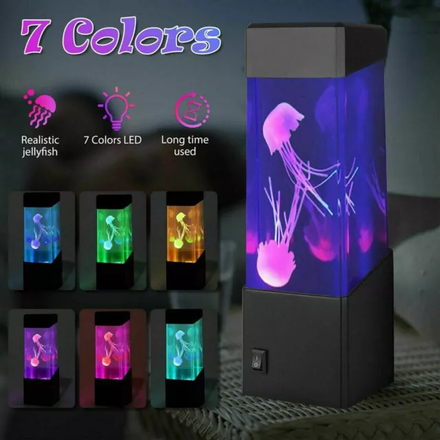 Jellyfish Aquarium LED Multicolor Lighting Fish Tank Mood Lamp Night Light USB