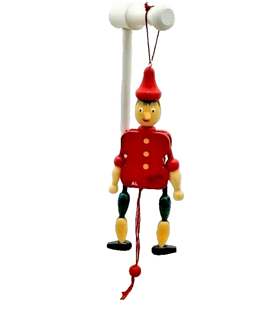 Poupée Pinocchio Vintage En Bois - Ancienne, D'occasion