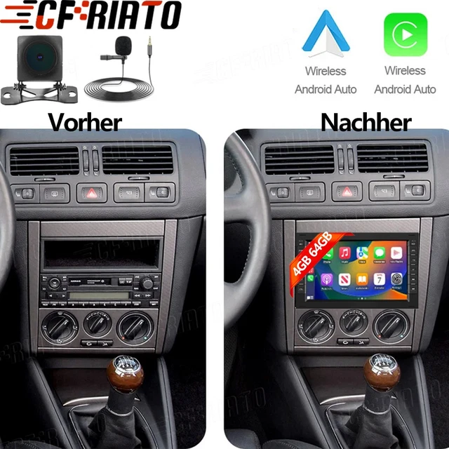 4+64GB Android 15 Car Radio Stereo CarPlay GPS For VW Golf MK4 Transporter T5