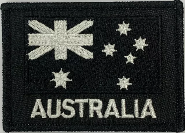 Black Australia National Flag Patch hook & loop backing. FREE POST✔📩