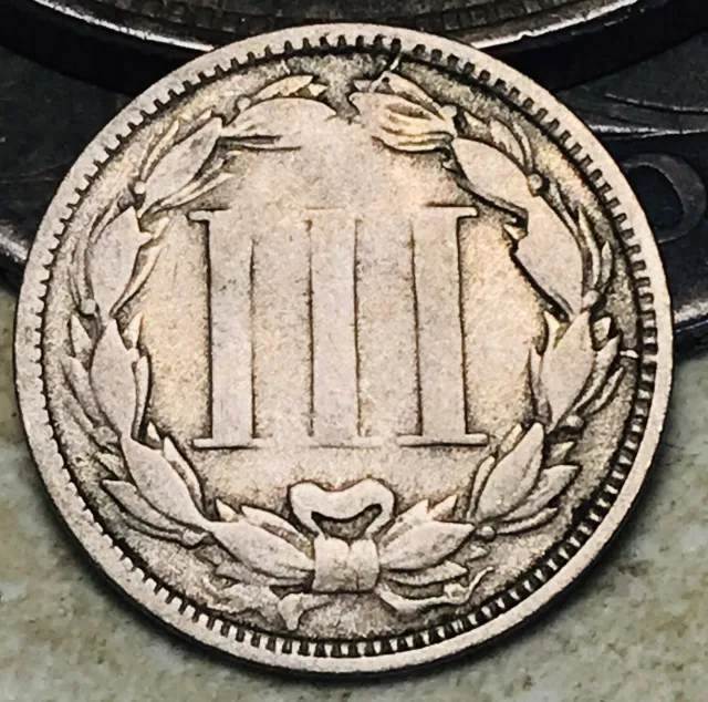 1867 Three Cent Nickel Piece 3C Ungraded Circulated Civil War US Coin CC18177