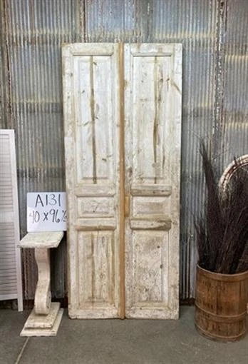 Antique French Double Doors (40x96.5) Raised Panel Doors, European Doors A131