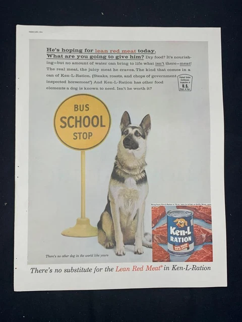 Magazine Ad* - 1961 - Ken-L Ration Dog Food - German Shepherd