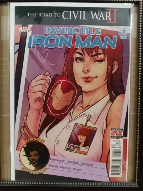 Invincible Iron Man #10 KEY 2nd Riri Williams HTF 2nd Print! (Marvel, 2016) N171