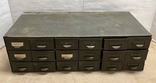 Lyon Metal Industrial Parts Storage Bin 18 Drawer 34 x 18 x 10