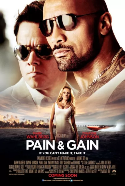 Pain and Gain - original DS movie poster - D/S 27x40 INTL Rock, Wahlberg