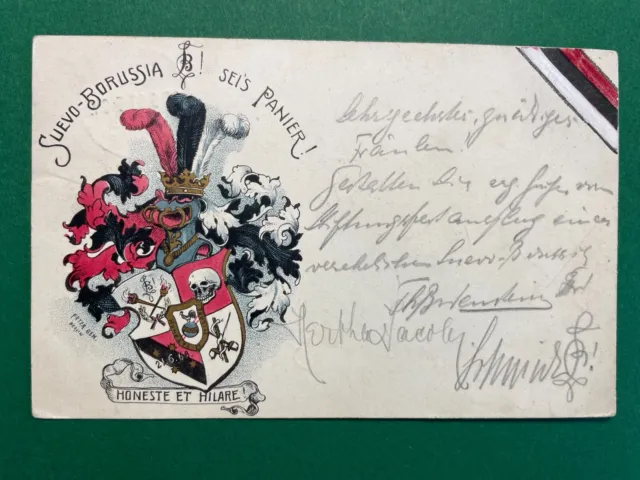 Studentika - Couleurkarte Corps Suevo-Borussia Berlin - gel. 1918
