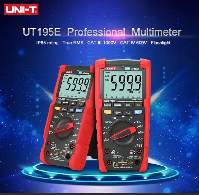 UNI-T UT195E True RMS Digital multimeter Analogue AC DC Ohm Freq LOZ Tester IP65 2