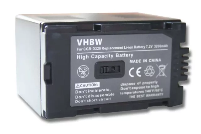 Batería para Hitachi DZ-MV230A AG-DVC15 DZ-MV200A DZ-MV208E DZ-MV200E 3200mAh