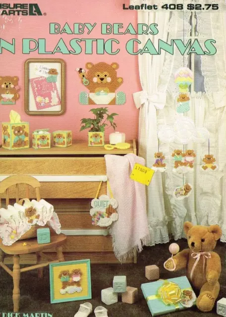 Cartel móvil de tela colgante de pared con patrón de lona de plástico para bebés osos