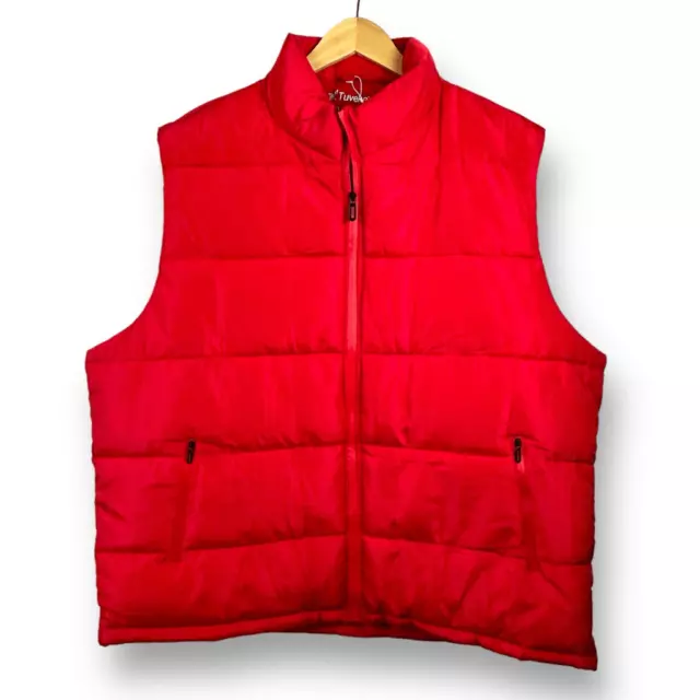 Tuveke Men's Size 3X Insulated Puffer Vest Bright Red Outdoor Layering New