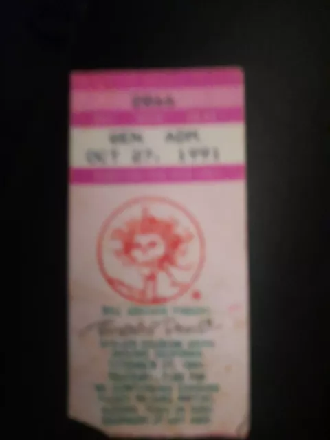 1991 The Grateful Dead 10/27 Coliseum Oakland Concert Ticket Stub Jerry Garcia 2