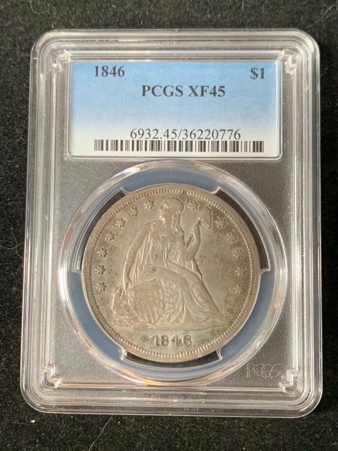 1846 Seated Liberty Silver Dollar PCGS XF45