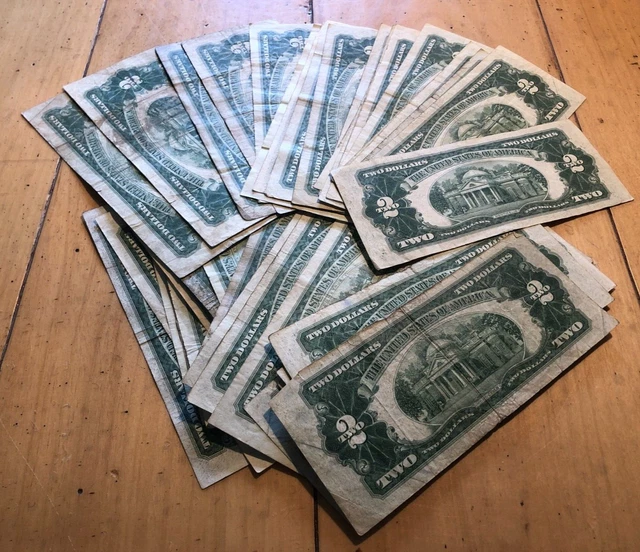 Two Dollar STAR Note Red Seal Certificate Old US Bill $2 Legal Money 1953 1963 3