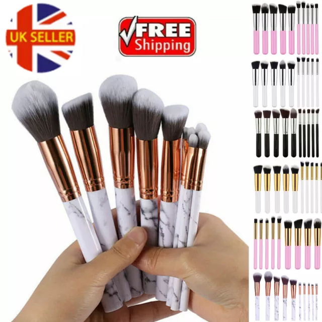 10Pcs Makeup Brushes Set EyeShadow Blusher Face Powder Foundation Brush Tool UK