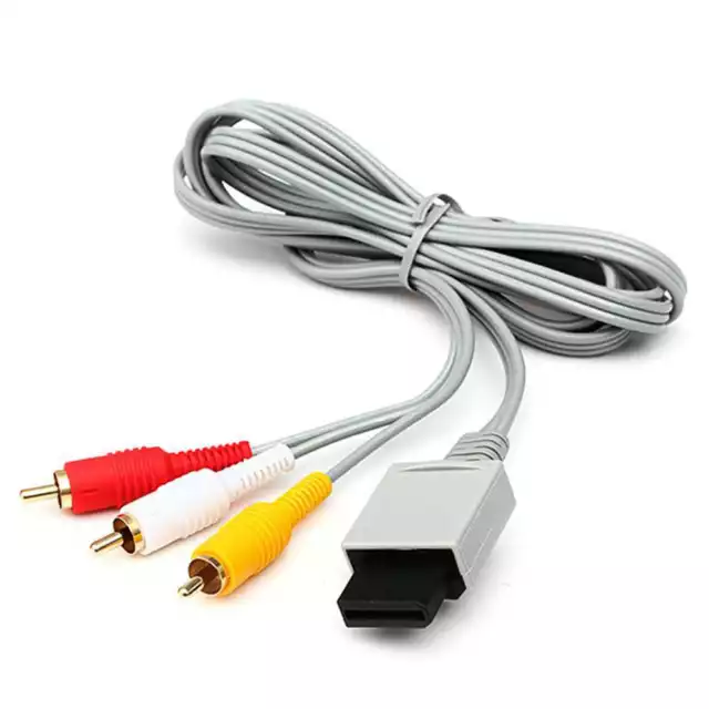 Cable de TV AV 3 RCA Video y Audio Compuesto Compatible con Consola Wii WiiU