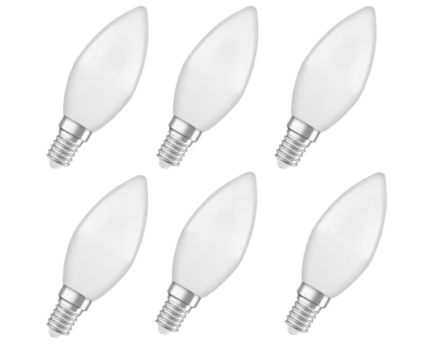 E14 LED Kerze Glühbirne Bellalux by OSRAM Kerzenlampe 3,3W = 25W Warmweiß [6er]