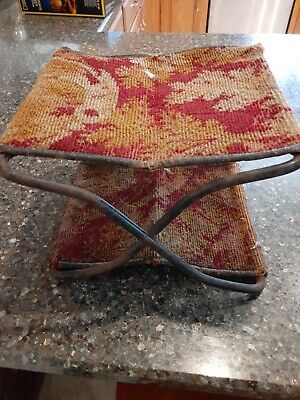 Vintage Antique Folding Stool Chair Seat The New I.d. Seat Co Rohrerstown Pa 3