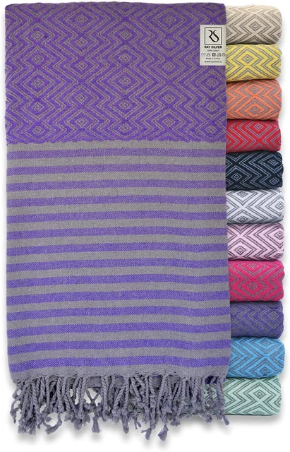 Turkish Beach Towel–Turkish Cotton 40X71 Inch Oversized 100% Cotton Sand Free Li