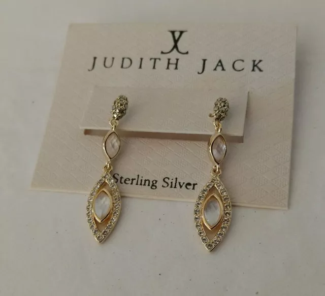 Judith Jack Gold-Plated Sterling Silver Mother of Pearl/Swarovski Dangle Earring