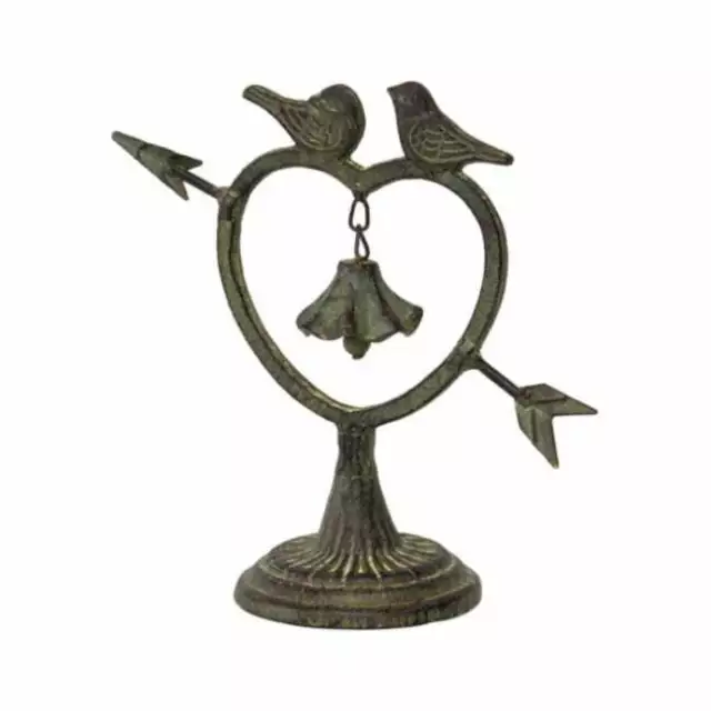 Decorative Cast-Iron Heart Ornament with Bell - 23cm